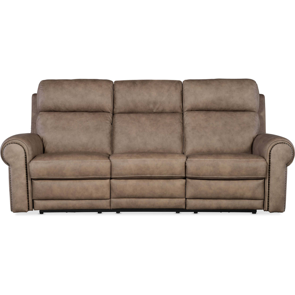 Duncan Leather Power Sofa, Kalahari Camel-Furniture - Sofas-High Fashion Home