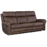 Duncan Leather Power Sofa, Kalahari Bark-Furniture - Sofas-High Fashion Home