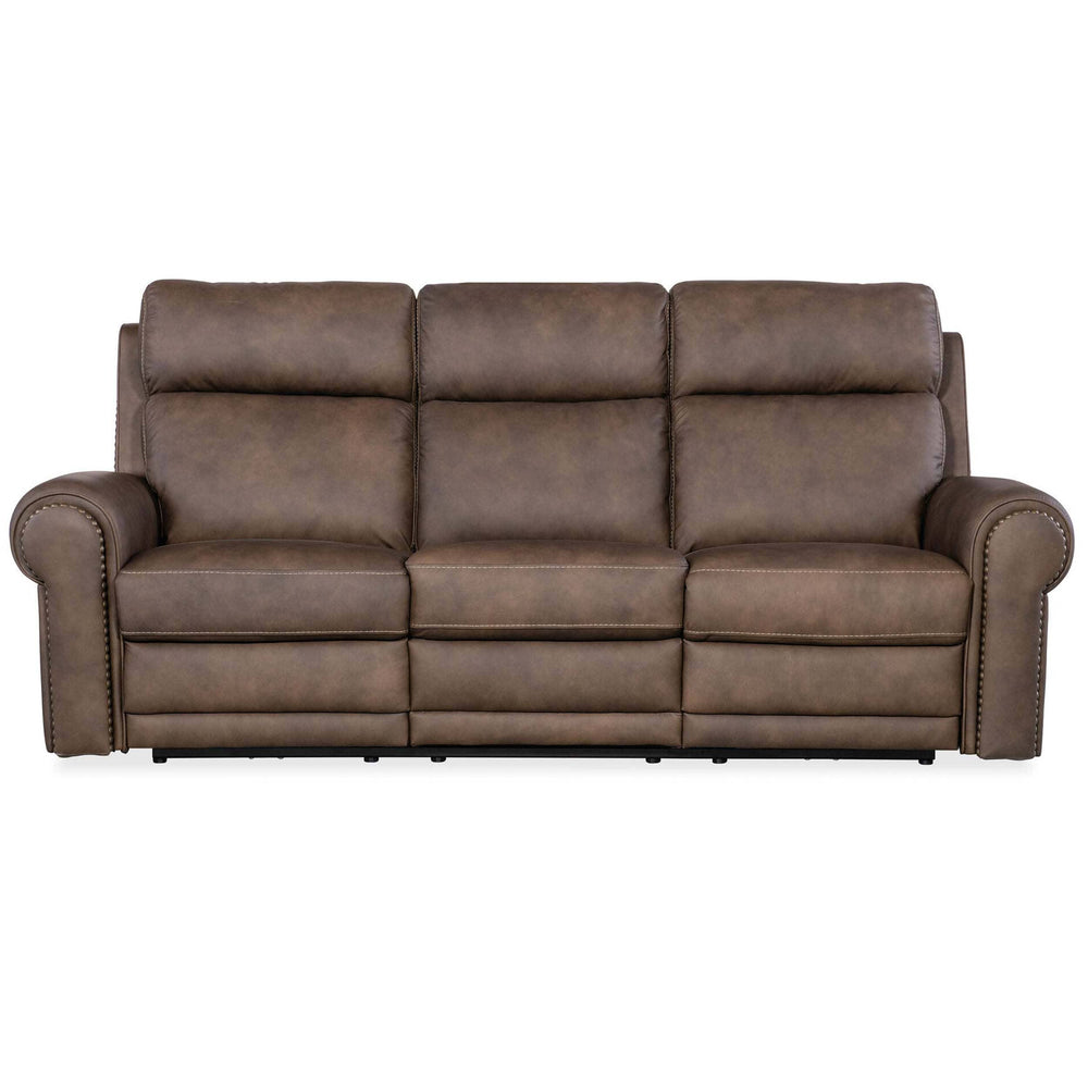Duncan Leather Power Sofa by Hooker
