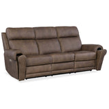 Duncan Leather Power Sofa, Kalahari Bark-Furniture - Sofas-High Fashion Home