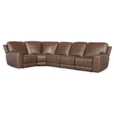 Torres 5 Piece Leather L-Sectional, Sorrento Mocha-Furniture - Sofas-High Fashion Home