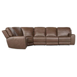 Torres 5 Piece Leather L-Sectional, Sorrento Mocha-Furniture - Sofas-High Fashion Home