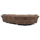 Torres 5 Piece Leather L-Sectional, Sorrento Mocha-Furniture - Sofas-High Fashion Home