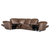 Torres 5 Piece Leather L-Sectional, Sorrento Mocha-Furniture - Sofas-High Fashion Home
