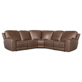 Torres 5 Piece Leather Sectional, Sorrento Mocha-Furniture - Sofas-High Fashion Home