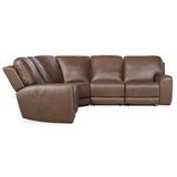 Torres 5 Piece Leather Sectional, Sorrento Mocha-Furniture - Sofas-High Fashion Home