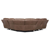 Torres 5 Piece Leather Sectional, Sorrento Mocha-Furniture - Sofas-High Fashion Home
