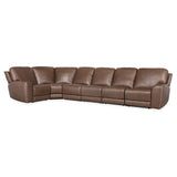 Torres 6 Piece Leather L-Sectional, Sorrento Mocha-Furniture - Sofas-High Fashion Home