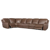 Torres 6 Piece Leather L-Sectional, Sorrento Mocha-Furniture - Sofas-High Fashion Home