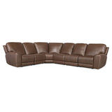 Torres 6 Piece Leather Sectional, Sorrento Mocha-Furniture - Sofas-High Fashion Home