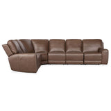 Torres 6 Piece Leather Sectional, Sorrento Mocha-Furniture - Sofas-High Fashion Home