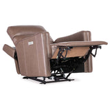 Twain Leather Zero Gravity Power Recliner, Umber-Furniture - Chairs-High Fashion Home