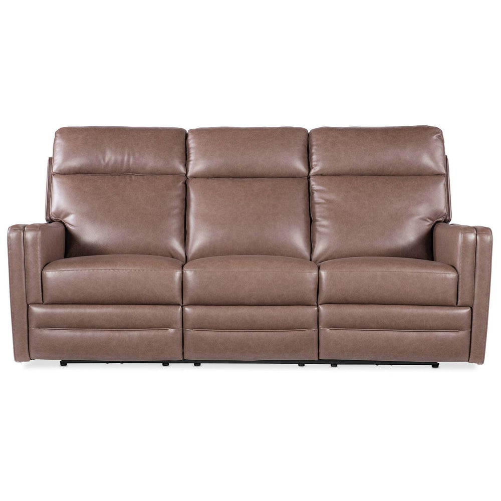 Twain Leather Power Sofa, Umber-Furniture - Sofas-High Fashion Home