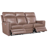 Twain Leather Power Sofa, Umber-Furniture - Sofas-High Fashion Home