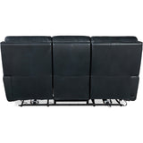 Ruthe ZeroG Power Leather Sofa w/Hidden Console, Salvo Denim-Sofas-High Fashion Home