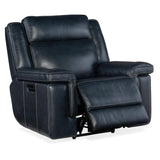 Montel Leather Lay Flat Power Recliner, Cosmos Cobalt