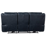Montel Leather Lay Flat Power Sofa, Cosmos Cobalt-Furniture - Sofas-High Fashion Home