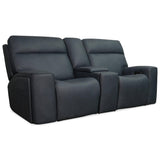 Riverton Leather Power Gliding Console Loveseat, Dante Afterdusk-Furniture - Sofas-High Fashion Home