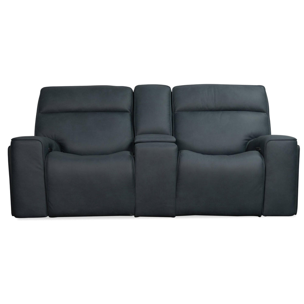 Riverton Leather Power Gliding Console Loveseat, Dante Afterdusk-Furniture - Sofas-High Fashion Home