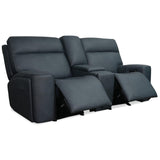 Riverton Leather Power Gliding Console Loveseat, Dante Afterdusk-Furniture - Sofas-High Fashion Home