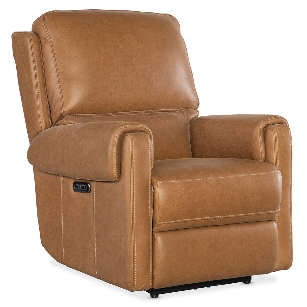 Somers Leather Power Recliner by Hooker
