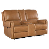 Somers Leather Power Console Loveseat by Hooker