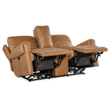 Somers Leather Power Console Loveseat, Denver Coffee-Furniture - Chairs-High Fashion Home