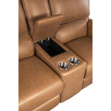 Somers Leather Power Console Loveseat, Denver Coffee-Furniture - Chairs-High Fashion Home