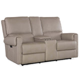 Somers Leather Power Console Loveseat by Hooker