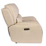 Kramer Leather Zero Gravity Power Sofa, Oslo Ivory-Furniture - Sofas-High Fashion Home