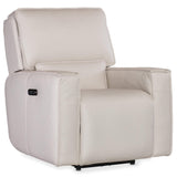 Miles Leather Zero Gravity Power Recliner, Oslo Pebble