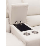 Miles Leather Zero Gravity Power Console Loveseat, Oslo Pebble-Furniture - Sofas-High Fashion Home