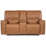 Miles Leather Zero Gravity Power Console Loveseat, Oslo Antelope-Furniture - Sofas-High Fashion Home