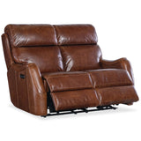Harlan Leather Zero Gravity Power Loveseat, Carrington Walnut-Furniture - Sofas-High Fashion Home