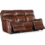 Harlan Zero Gravity Power Leather Sofa, Carrington Walnut-Furniture - Sofas-High Fashion Home