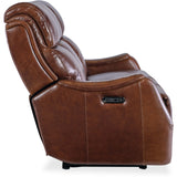Harlan Zero Gravity Power Leather Sofa, Carrington Walnut-Furniture - Sofas-High Fashion Home