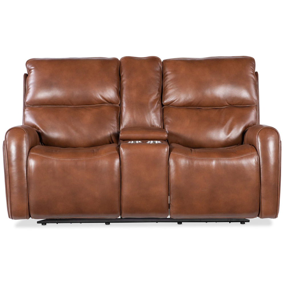 Crosby Leather Zero Gravity Power Console Loveseat, Giotto-Furniture - Sofas-High Fashion Home