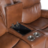 Crosby Leather Zero Gravity Power Console Loveseat, Giotto-Furniture - Sofas-High Fashion Home