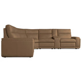 Simone 6 Piece Leather Sectional, Safari Bistro-Furniture - Sofas-High Fashion Home