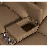 Simone 6 Piece Leather Sectional, Safari Bistro-Furniture - Sofas-High Fashion Home