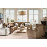 Simone 6 Piece Leather Sectional, Safari Bistro-Furniture - Sofas-High Fashion Home