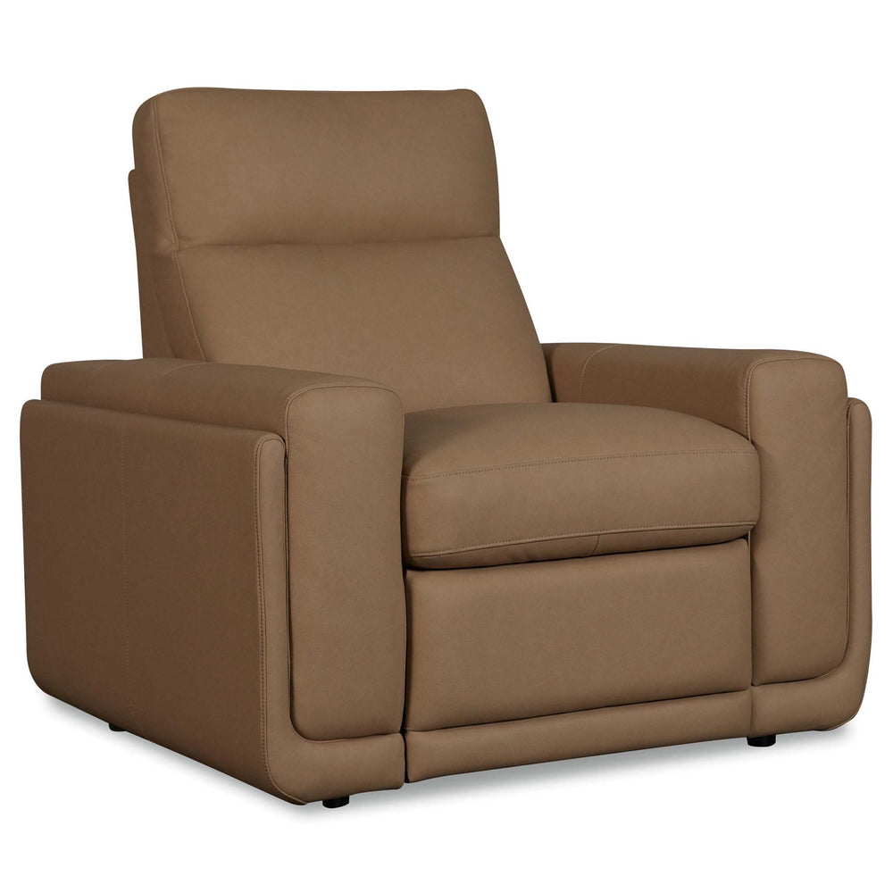 Simone Power Leather Recliner, Safari Bistro
