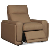 Simone Power Leather Recliner, Safari Bistro