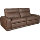 Simone Leather Power Sofa, Safari Chocolate