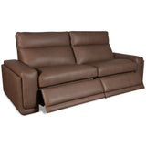 Simone Leather Power Sofa, Safari Chocolate