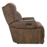 Wheeler Leather Power Recliner, Seville Timber-Furniture - Chairs-High Fashion Home