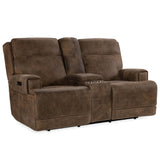 Wheeler Leather Power Console Loveseat, Seville Timber-Furniture - Sofas-High Fashion Home