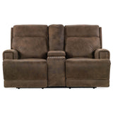 Wheeler Leather Power Console Loveseat, Seville Timber-Furniture - Sofas-High Fashion Home