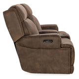 Wheeler Leather Power Console Loveseat, Seville Timber-Furniture - Sofas-High Fashion Home