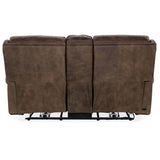 Wheeler Leather Power Console Loveseat, Seville Timber-Furniture - Sofas-High Fashion Home